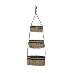 3-Tiered Hanging Basket Black Seagrass & Rope By Foreside Home & Garden -Decor Home Life Store GUEST 5c7a9ce8 2d06 418c b398 6c23cf37ffbc