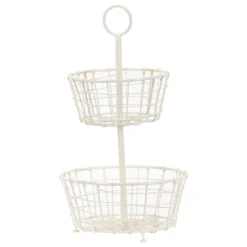 Metal Two Tier Decorative Storage Basket - Foreside Home & Garden -Decor Home Life Store GUEST 60335b5d af76 496b 8667 1234751ec91f