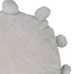 Gray With Pom Poms 16X16 Hand Woven Filled Round Pillow - Foreside Home & Garden -Decor Home Life Store GUEST 6158564f 1a80 4ad7 a2db cfbe22ad939b