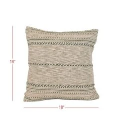 18x18" Hand Woven Stripe Green Outdoor Pillow Polyester With Polyester Fill By Foreside Home & Garden -Decor Home Life Store GUEST 648af252 15fb 4f36 a5f6 de173f3937c1