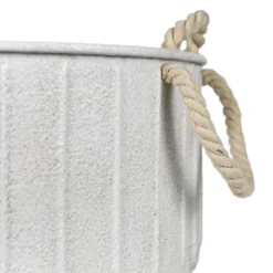 Set Of 2 Sandy Baskets White Metal & Cotton - Foreside Home & Garden -Decor Home Life Store GUEST 65a713c9 25a9 420a a0d3 2b6624651870