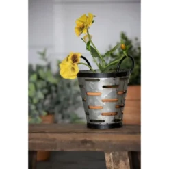 Olive Bucket Galvanized Metal Planter - Foreside Home & Garden -Decor Home Life Store GUEST 69131194 d97d 4921 8ddf f7b8105070e4