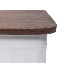 Set Of 2 Distressed White Metal And Wood Hanging Wall Shelves - Foreside Home & Garden -Decor Home Life Store GUEST 6970fe03 04d3 41d8 869d 8824032d5f2c