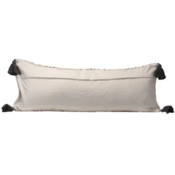 Oversized 14x36" Hand Woven Decorative Cotton Lumbar Throw Pillow With Hand Tied Tassels - Foreside Home & Garden