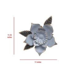 11 X 11.25 Inch Blue Metal Layered Flower Wall Décor - Foreside Home & Garden -Decor Home Life Store GUEST 6b3e05e2 e023 499e 8715 74995c597c47