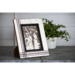 Rustic Black Plaid 5x7 Inch White Wood Decorative Picture Frame - Foreside Home & Garden -Decor Home Life Store GUEST 6bea807b 23ab 4a6e a555 7a27bf55c50c