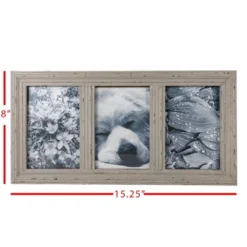 Distressed 4X6 Three Photo Frame Gray Wood, MDF & Glass - Foreside Home & Garden -Decor Home Life Store GUEST 6cbc0478 df11 45ed 9ffd eb9cf0fea784