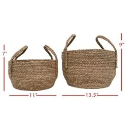 Set Of 2 Natural Woven Natural Seagrass Basket - Foreside Home & Garden -Decor Home Life Store GUEST 6f63c718 6ca5 4112 bd91 ca4b5dfdd4bb