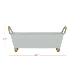 Trough Bin White Metal, Reed & Wood By Foreside Home & Garden -Decor Home Life Store GUEST 71497227 403e 4044 b72e 589760a4085a