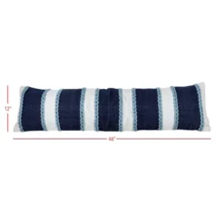 12X46 Inch Hand Woven Navy, Light Blue & White Striped Outdoor Pillow Polyester With Polyester Fill By Foreside Home & Garden 9 12X46 Inch Hand Woven Navy, Light Blue & White Striped Outdoor Pillow Polyester With Polyester Fill By Foreside Home & Garden -Decor Home Life Store GUEST 718dc542 1461 4ec5 b27b 15250e57c370