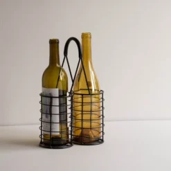 Black Metal Wine Bottle Caddy - Foreside Home & Garden -Decor Home Life Store GUEST 720b2e65 e1ea 4ca4 ac25 f9298111683d