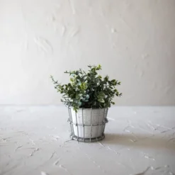 Mini 2-Piece Planter Gray Metal - Foreside Home & Garden