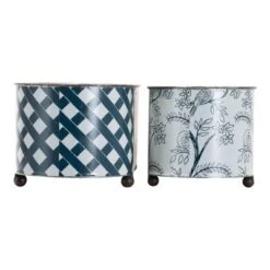 Set Of 2 Multicolored Galvanized Metal Planters With Round Feet - Foreside Home & Garden 10 Set Of 2 Multicolored Galvanized Metal Planters With Round Feet - Foreside Home & Garden -Decor Home Life Store GUEST 74cca4c2 e048 4282 a5f3 bf5e854a0048