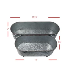 Set Of 2 Multicolored Galvanized Metal Planters With Round Feet - Foreside Home & Garden 13 Set Of 2 Multicolored Galvanized Metal Planters With Round Feet - Foreside Home & Garden -Decor Home Life Store GUEST 762a1304 0430 4e56 ab06 f68699533162