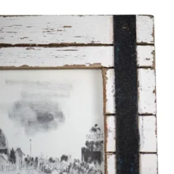 Triple 4 X 6 Inch Decorative Distressed White Wood Picture Frame With Metal Accents - Foreside Home & Garden -Decor Home Life Store GUEST 76add0c1 8f21 47b0 8132 5bbadc7b9d16