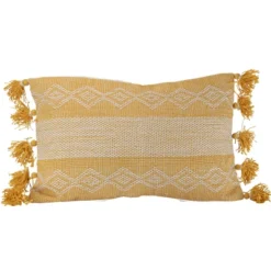 Diamond Pattern Hand Woven 14x22" Outdoor Decorative Throw Pillow With Hand Tied Tassels - Foreside Home & Garden -Decor Home Life Store GUEST 779a0561 9f1f 4101 af66 03028a31894e