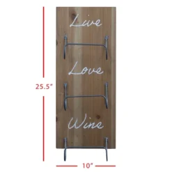 Three Bottle "Live Love Wine" Wood Wall Mount Wine Rack - Foreside Home & Garden -Decor Home Life Store GUEST 7a14ca98 208e 4881 a206 d2cc469f141e