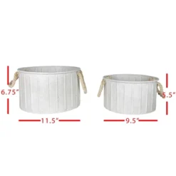 Set Of 2 Sandy Baskets White Metal & Cotton - Foreside Home & Garden -Decor Home Life Store GUEST 7f53e34b 8acb 4f02 87e4 3c6dae162dd2