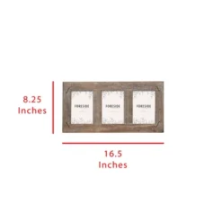 4 X 6 Inch Decorative Distressed Wood Picture Frame With Nail Accents - Holds 3 4x6 Photos - Foreside Home & Garden