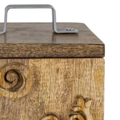 Scroll Carved Trinket Box Mango Wood & Metal - Foreside Home & Garden -Decor Home Life Store GUEST 806056e1 04fd 41a9 8d1a 2eaf68de8c1c