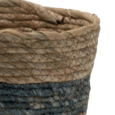 Set Of 2 Blue Cattail Decorative Storage Baskets - Foreside Home & Garden 3 Set Of 2 Blue Cattail Decorative Storage Baskets - Foreside Home & Garden