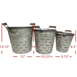 Set Of 3 Galvanized Metal & Wood Baskets - Foreside Home & Garden 13 Set Of 3 Galvanized Metal & Wood Baskets - Foreside Home & Garden -Decor Home Life Store GUEST 84fc0022 532c 40f3 bd60 bb8937d2ee3b