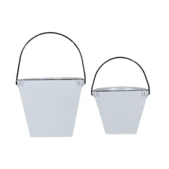 Set Of 2 Pail Wall Planters White Metal By Foreside Home & Garden -Decor Home Life Store GUEST 858230e3 69da 4a18 b818 13dce8239744