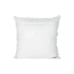 18X18 Inch Hand Woven Fringe Pillow White Cotton & Linen With Polyester Fill By Foreside Home & Garden -Decor Home Life Store GUEST 87b669d3 69bf 48f6 af74 5237b19931ae