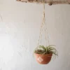 White Geo Accent Terracotta & Jute Hanging Planter - Foreside Home & Garden -Decor Home Life Store GUEST 8a075fa0 61a3 4bbe 971d a04d6dc72d1e