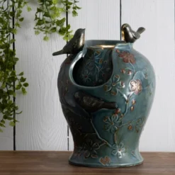 Blue Verdigris Bird Indoor Water Fountain With LED Light And Pump - Foreside Home & Garden -Decor Home Life Store GUEST 8bfbca8f 4b1a 4d2a a247 0b55a81357f7