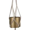 Macrame Hanging Planter With Gold Metal Planter Pot - Foreside Home & Garden -Decor Home Life Store GUEST 8fa4774d 982c 4587 9dec b995d1eb7fcc