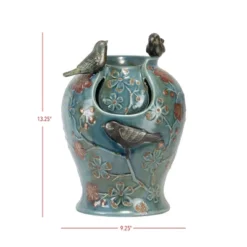 Blue Verdigris Bird Indoor Water Fountain With LED Light And Pump - Foreside Home & Garden -Decor Home Life Store GUEST 90cb6363 40da 4fc0 bf03 7ec891f8ba87