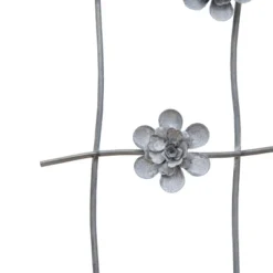 Flower Gray Metal Wall Art - Foreside Home & Garden