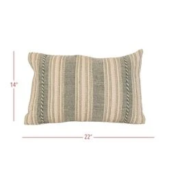 14x22" Hand Woven Stripe Green Outdoor Pillow Polyester With Polyester Fill By Foreside Home & Garden 11 14x22" Hand Woven Stripe Green Outdoor Pillow Polyester With Polyester Fill By Foreside Home & Garden -Decor Home Life Store GUEST 93d5fd1e b849 4945 a58d ec8cbe88b2da