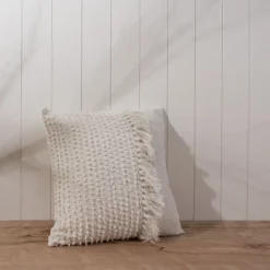 Pulled Knot White 20X20 Hand Woven Filled Pillow - Foreside Home & Garden