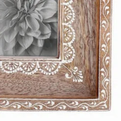 Natural Wood 4 X 6 Inch Henna Pattern Decorative Wood Picture Frame - Foreside Home & Garden -Decor Home Life Store GUEST 95768728 6699 4d97 9833 afd96119095d