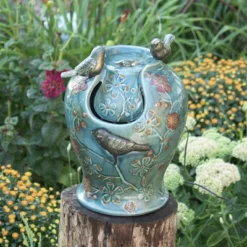 Blue Verdigris Bird Indoor Water Fountain With LED Light And Pump - Foreside Home & Garden -Decor Home Life Store GUEST 97a881cb f2b1 4cb4 9ab2 b24d7535296e