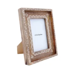 Natural Wood 4 X 6 Inch Henna Pattern Decorative Wood Picture Frame - Foreside Home & Garden -Decor Home Life Store GUEST 9b1cbd36 6957 4e84 9a61 dd29f0a55740