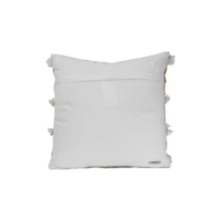 Orange Striped Hand Woven 18x18" Outdoor Decorative Throw Pillow With Hand Tied Fringe - Foreside Home & Garden