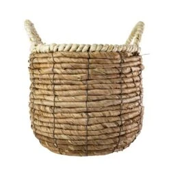 Wrapped Rim Basket Banana Leaf, Corn Husk & Metal - Foreside Home & Garden -Decor Home Life Store GUEST 9f7eef54 1db3 41bd 8c15 94013906f22c