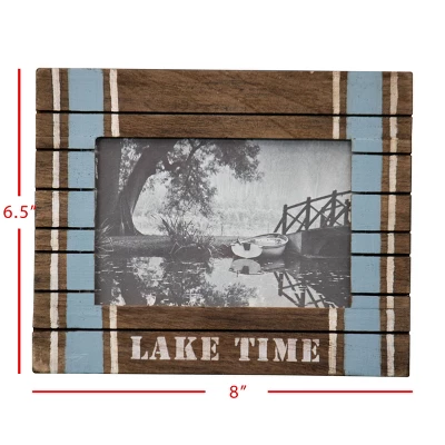 Blue Stripe 4x6 Inch "Lake Time" Wood Decorative Picture Frame - Foreside Home & Garden 6 Blue Stripe 4x6 Inch "Lake Time" Wood Decorative Picture Frame - Foreside Home & Garden - Image 5