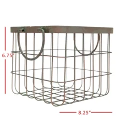 Patina Metal Basket - Foreside Home & Garden -Decor Home Life Store GUEST b11d758f c911 49ab 9a84 b80d503ae6d7