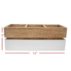 White Wood Caddy - Foreside Home & Garden -Decor Home Life Store GUEST b47e5263 9075 404a a9d2 02bfcb00eb6e