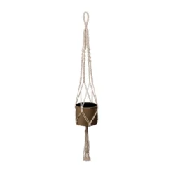 Macrame Hanging Planter With Gold Metal Planter Pot - Foreside Home & Garden -Decor Home Life Store GUEST b598d062 9afd 4877 8a1d 4916d3b6d1ed