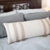 Tan Outer Striped 14X36 Hand Woven Filled Pillow - Foreside Home & Garden -Decor Home Life Store GUEST b9184832 ff3f 48e9 8f81 7dcbaf1ad339