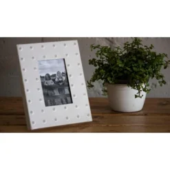 Cream Bubble Pattern 4x6 Inch Enamel Metal Decorative Picture Frame - Foreside Home & Garden -Decor Home Life Store GUEST b96bfc7b 8e22 4538 925d 8bbad63b4286