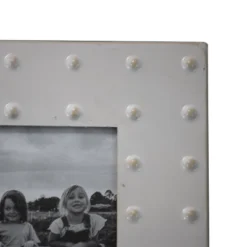 Cream Bubble Pattern 4x6 Inch Enamel Metal Decorative Picture Frame - Foreside Home & Garden -Decor Home Life Store GUEST bb47d6d2 941c 4607 a68f 6ddfb9651bfa