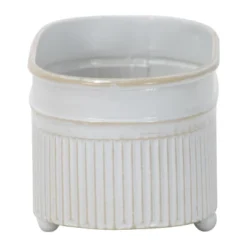 Antique White Metal Trough Planter With Ball Feet - Foreside Home & Garden