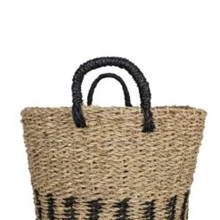 Black Basket Woven Seagrass & Rope By Foreside Home & Garden -Decor Home Life Store GUEST bc7d8138 2b10 4de4 9c2b ffa474451679