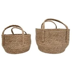 Set Of 2 Natural Woven Natural Seagrass Basket - Foreside Home & Garden -Decor Home Life Store GUEST be1cd2ad f0e6 4a82 a7b0 f37277fbfec2